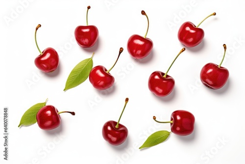 red cherries isolated on white background