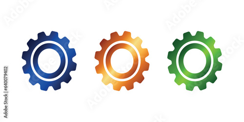 gold, blue and green gears