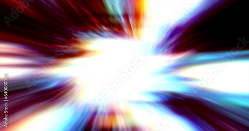 Multicolored hypertunnel spinning speed space tunnel made of twisted swirling energy magic glowing light lines abstract background
