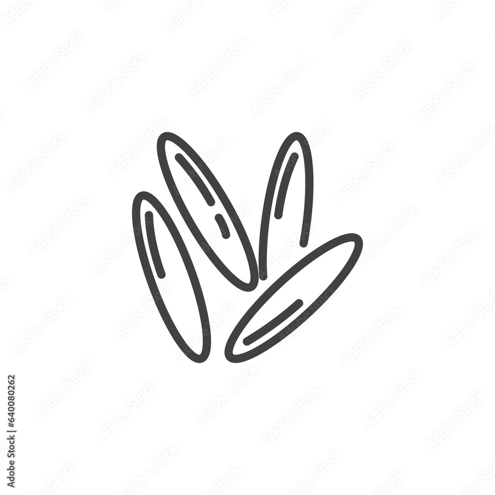 Rice seed line icon Rice seed line icon