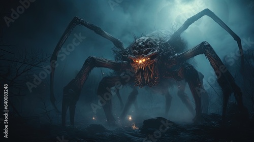 Canvastavla Spooku Big Spider Monster Halloween