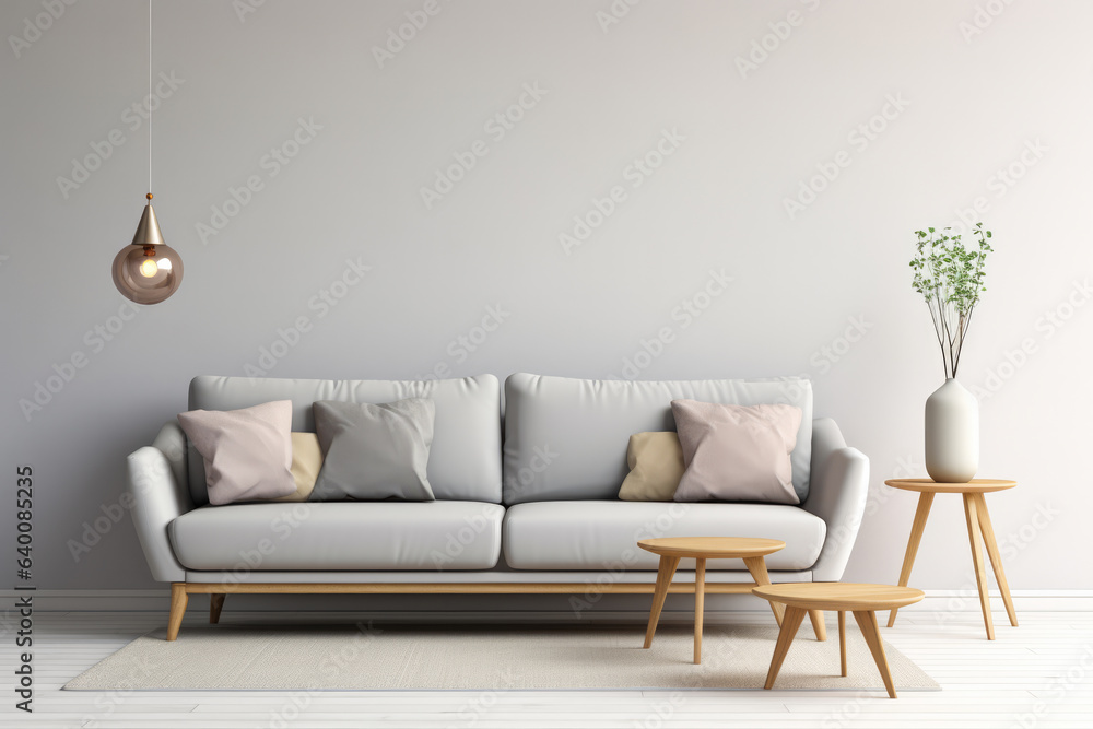 Modern sofa in a living room. Interior design minimalistic composition. Modern sofa in a living room. Interior design minimalistic composition.