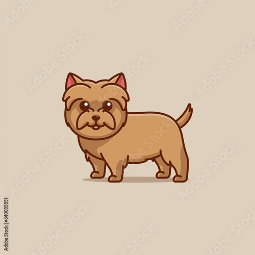 Cute cairn terrier simple cartoon vector illustration dog breeds nature concept icon isolated