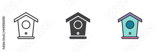 Nesting box different style icon set