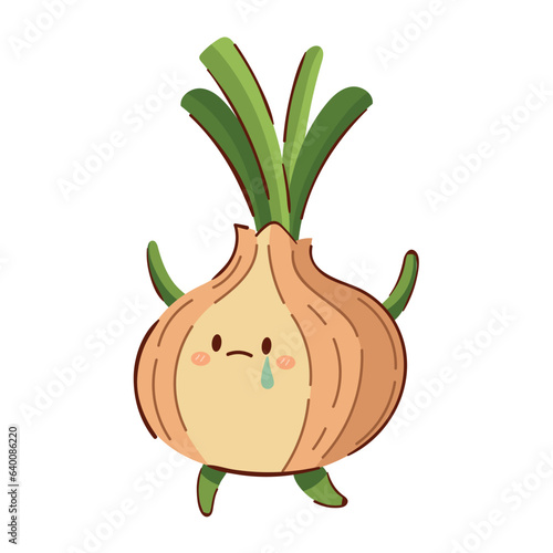 kawaii onion vegetable cartoon icon
