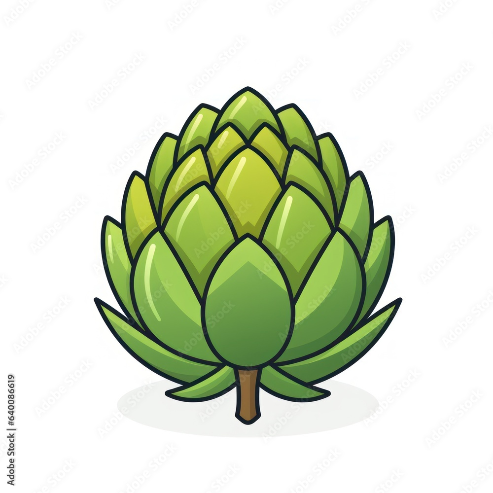 Fototapeta premium Fresh Artichoke on White Background AI Generated