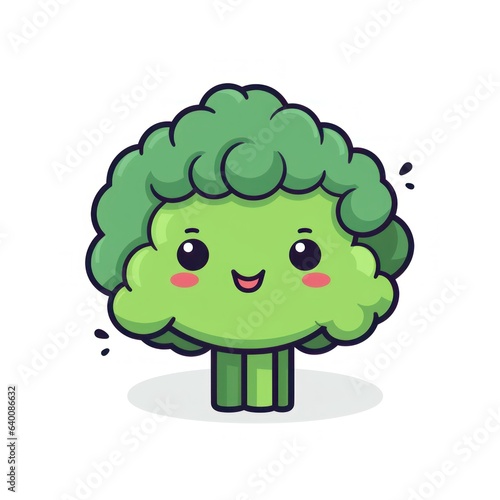 Fresh Broccoli on White Background AI Generated