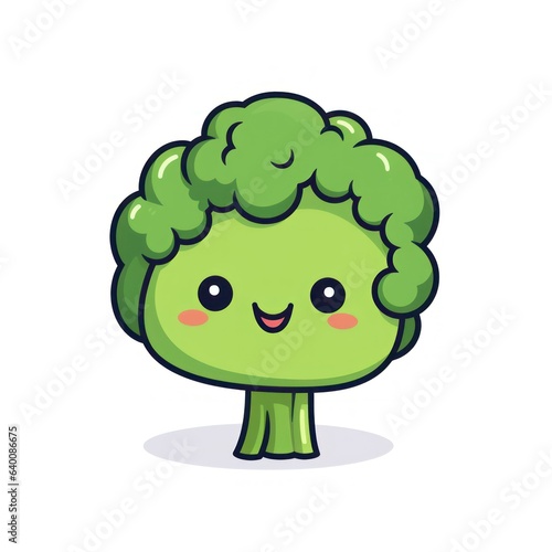 Fresh Broccoli on White Background AI Generated