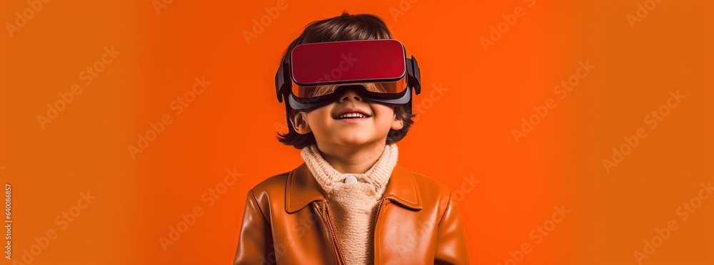 Illustration of a person wearing a virtual reality VR headset, AI Generated. Illustration of a person wearing a virtual reality VR headset, AI Generated.