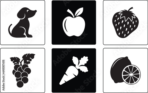 Infant Visual Stimulation Patterns, Black and white flash card with high contrast for baby vector