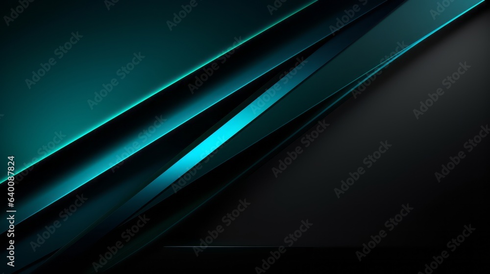 Corporate modern dark blue and grey abstract background. Color gradient. Geometric shape. Lines, stripes at different angles. 3d effect. Futuristic. Web banner. Wide. Panoramic design. Generative AI
