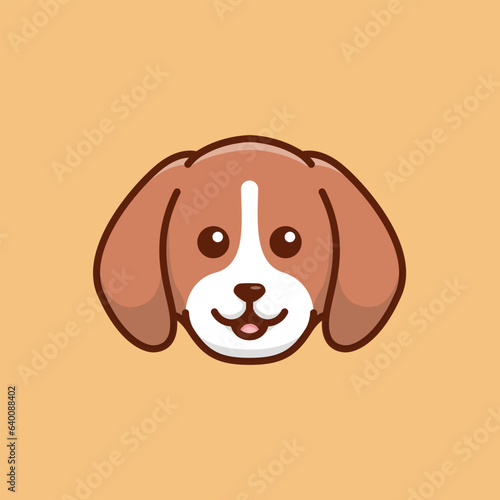 Cute avatar beagle head simple cartoon vector illustration dog breeds nature concept icon isolated