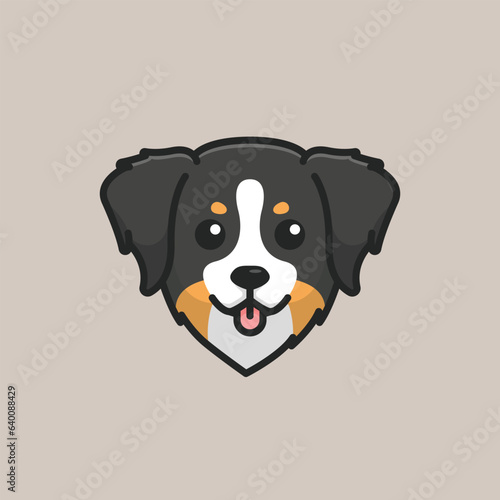 Cute avatar bernese mountain head simple cartoon vector illustration dog breeds nature concept icon isolated