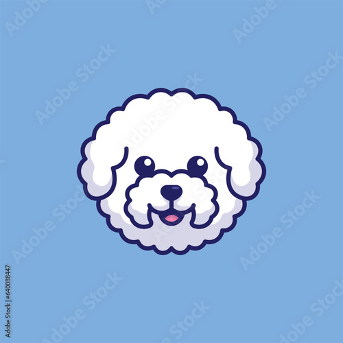 Cute avatar bichon frise head simple cartoon vector illustration dog breeds nature concept icon isolated © Satisfactoons