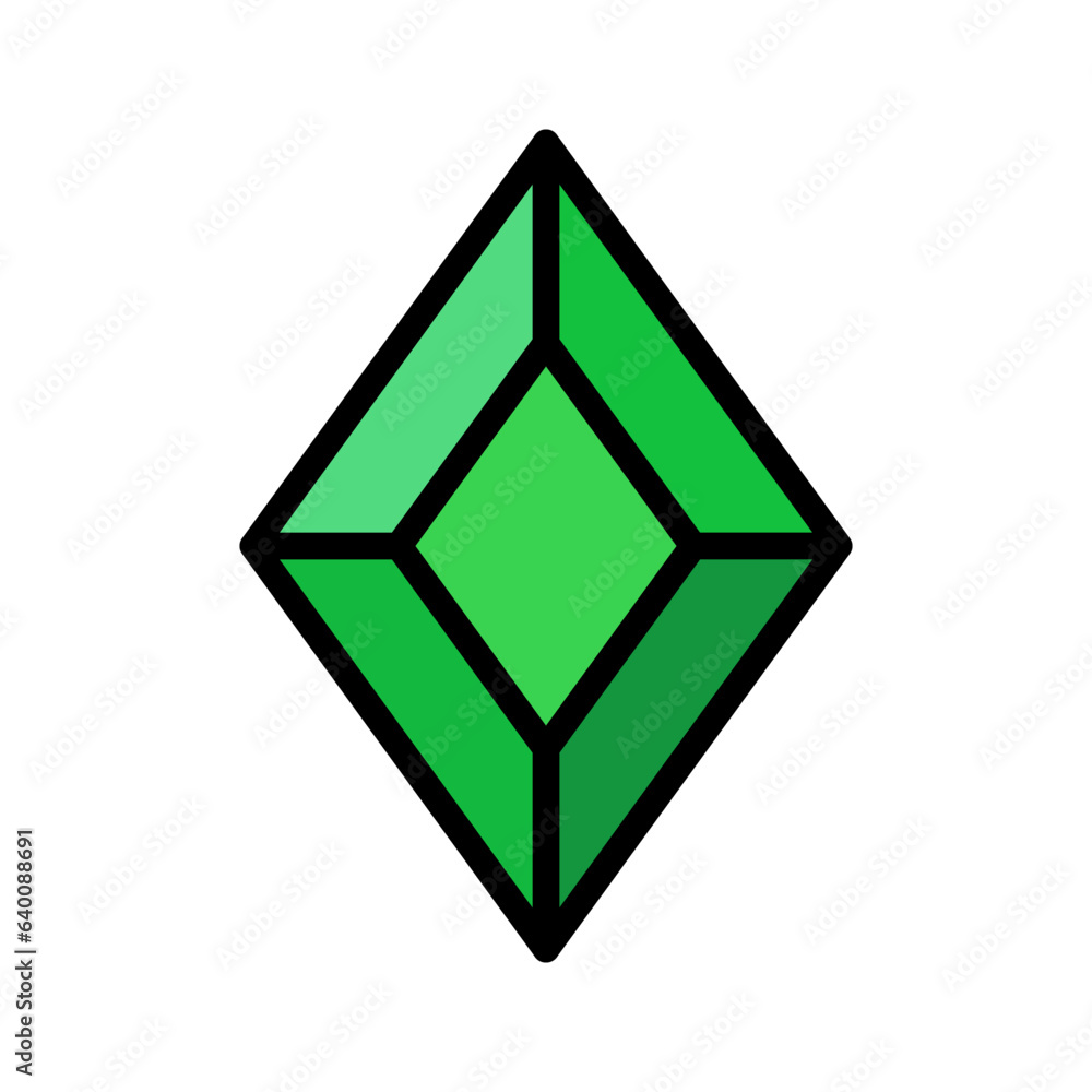 Flat design emerald icon. Jewelry. Vector. Flat design emerald icon. Jewelry. Vector.