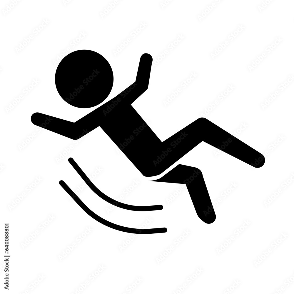 Slip person pictogram. Sliding. Vector. Slip person pictogram. Sliding. Vector.
