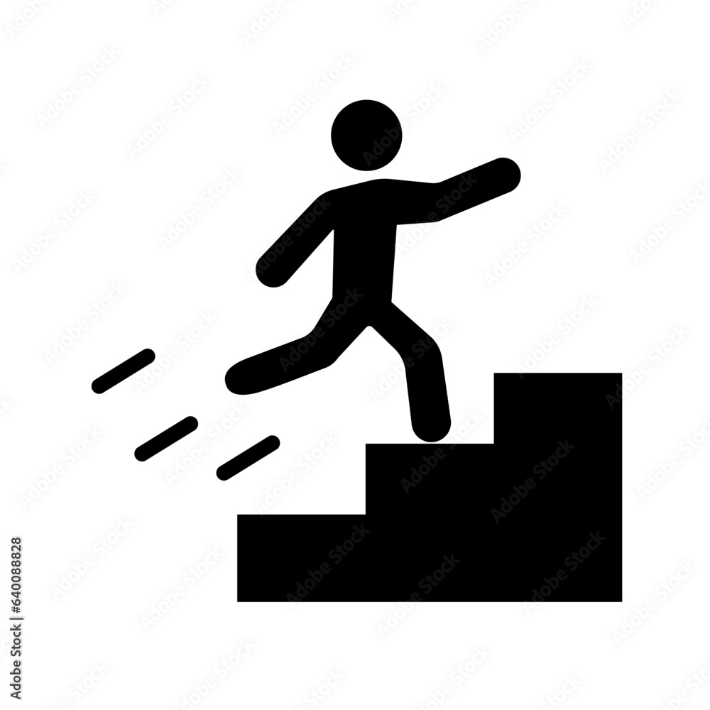 People climbing stairs icon. Vector.