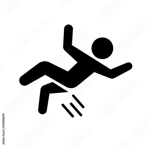 Slipped person silhouette icon. Vector.