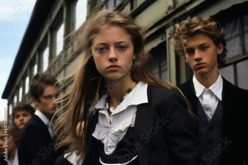 Back to School in Style: Editorial Shot of Fashionable Teens