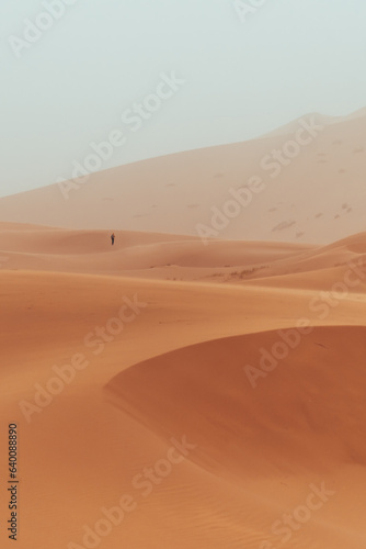 Sahara Desert Textures on a cloudy day in Merzouga, Morocco