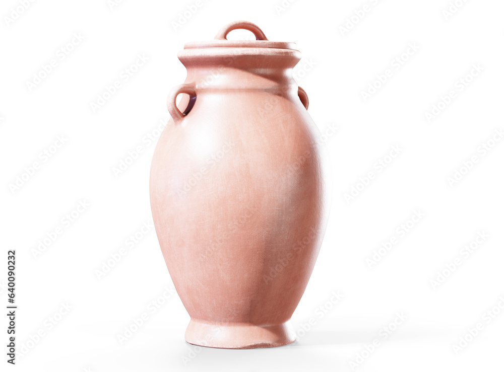 Vintage Pottery isolated over a white background 3d render