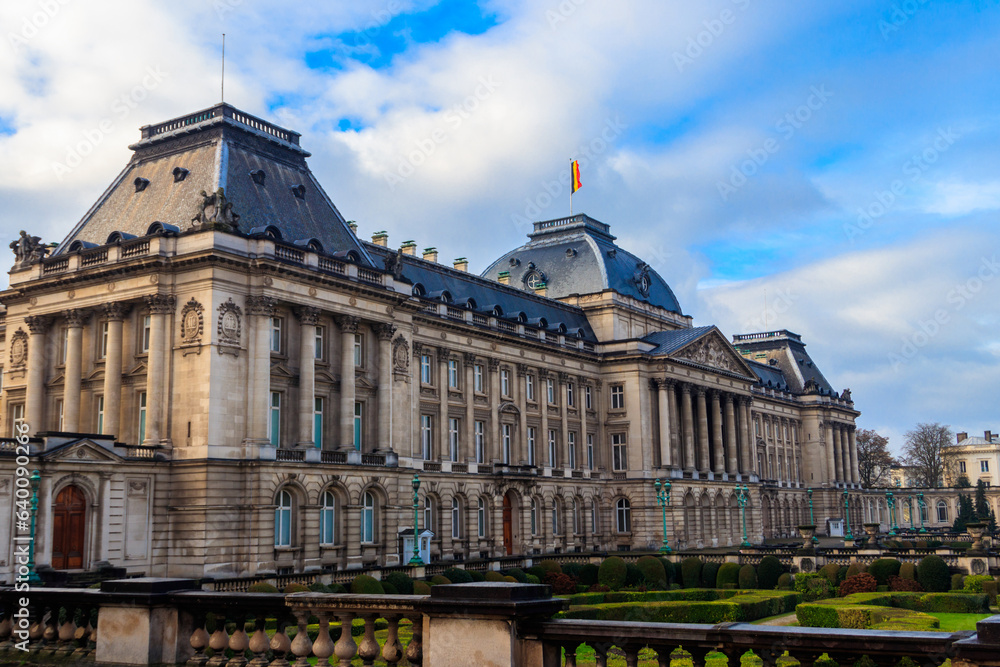 Facade of the Royal Palace in Brussels, Belgium
