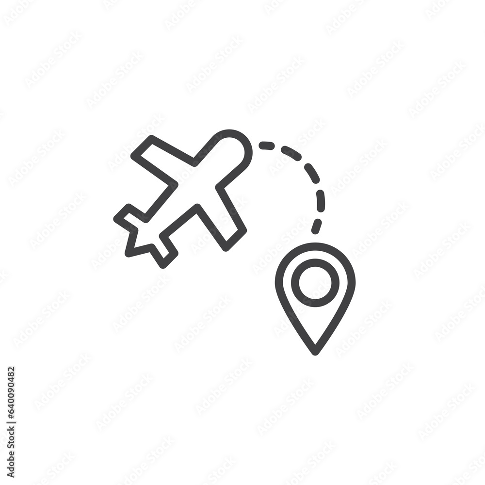 Obraz premium Flight route line icon