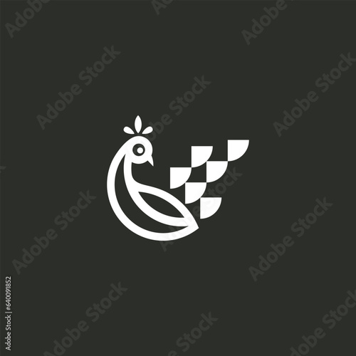 abstract peacock logo design. Vector illustration abstract peacock. modern logo design vector icon template