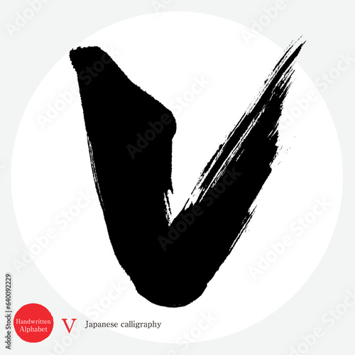 v・アルファベット（筆文字・手書き・描き文字）