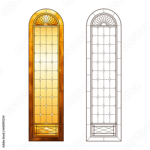 Worksheet with Stained Church glass in sun gradient colors.