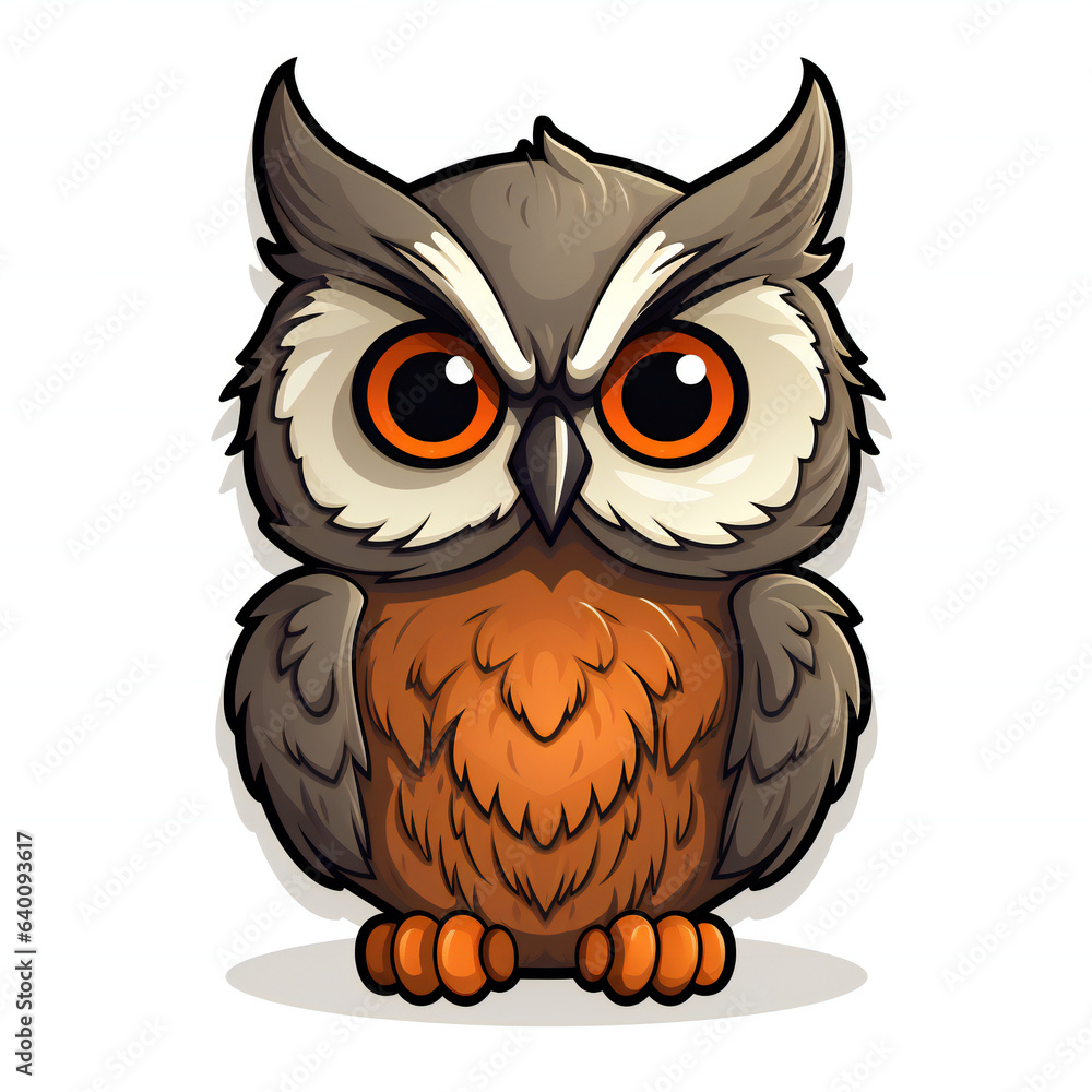 Naklejka premium owl on white background