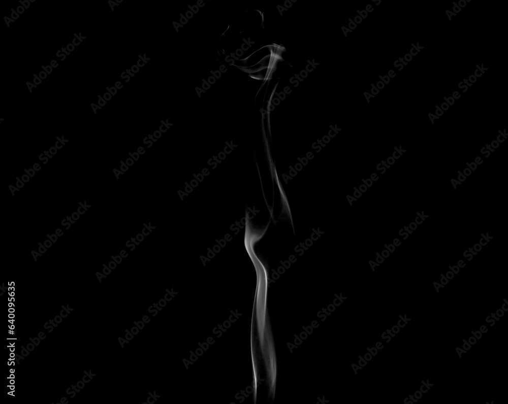 White smoke or steam smog moves on a black background. Beautiful gray smoke White smoke or steam smog moves on a black background. Beautiful gray smoke