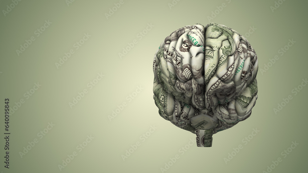 Human brain made out of dollar bills Human brain made out of dollar bills