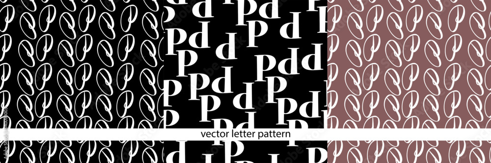 A set of vector lettering black and white geometric patterns. Black and white font patterns. Geometric pattern. Letter pattern. Basic vector geometric pattern.