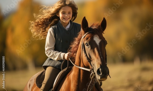 As the sun set on the horizon, the girl and her horse continued their journey, their spirits intertwined.
