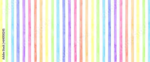 水彩手描きの虹色のストライプの背景イラスト