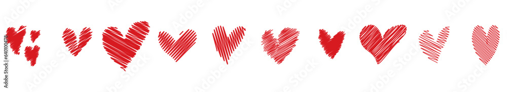 Hand drawn heart clipart. Hearts shapes scribble style isolated on transparent background. Hand drawn heart clipart. Hearts shapes scribble style isolated on transparent background.