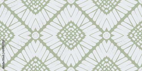 Tribal Vector Geo Motif. Olive Graphic Wallpaper. Arabesque Ornament. Moss Design. Olive Abstract Tapestry. Aztec Print Kaleidoscope. Pillowcase Print Boho.