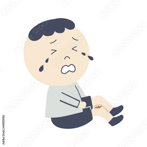 boy who hurts his knee and cries