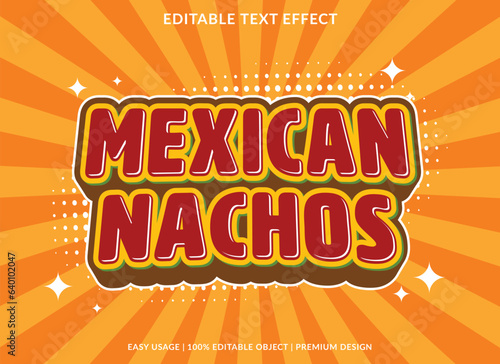 mexican nachos text effect template design with 3d style use for business brand and logo