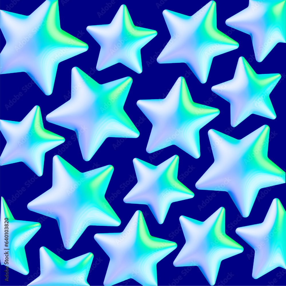 blue star background in 3D effect with green and yellow lights blue star background in 3D effect with green and yellow lights