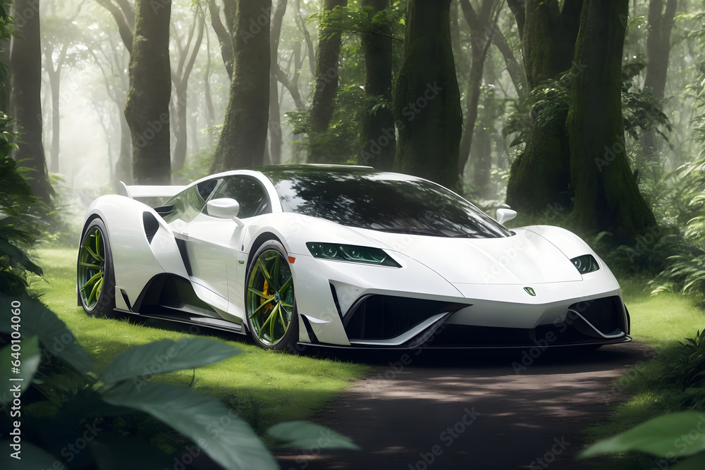 A photorealistic supercar with a glossy, pearl generated by Ai  