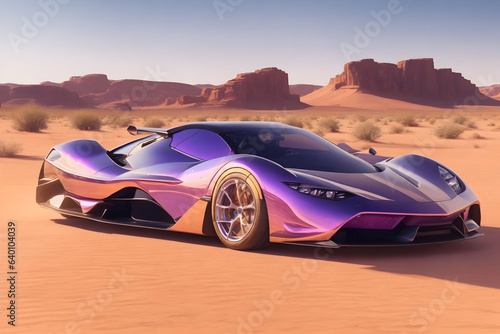 A photorealistic supercar with a glossy, pearl generated by Ai   © MollahArif