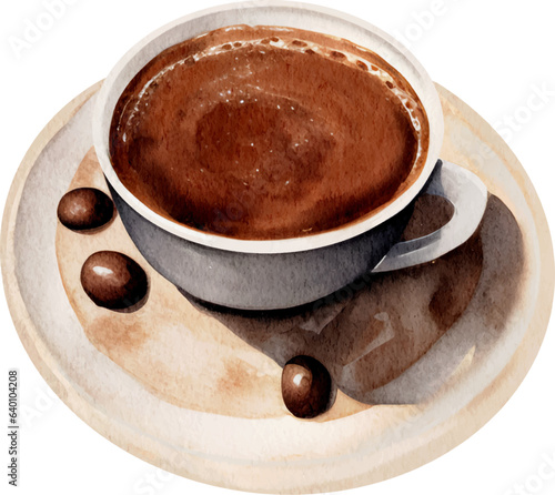 Coffee Set Watercolor Illustration