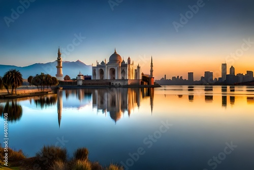 reflection of the mosque 