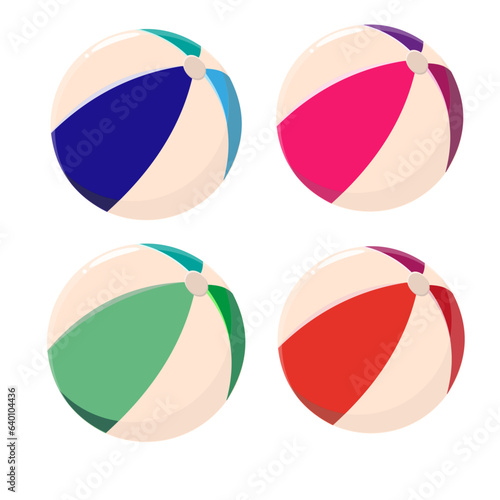 Beach ball collection in flat design