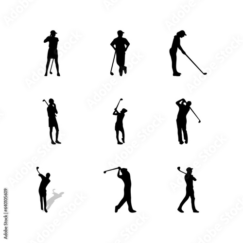 Golf Player Isolated Vector Silhouette