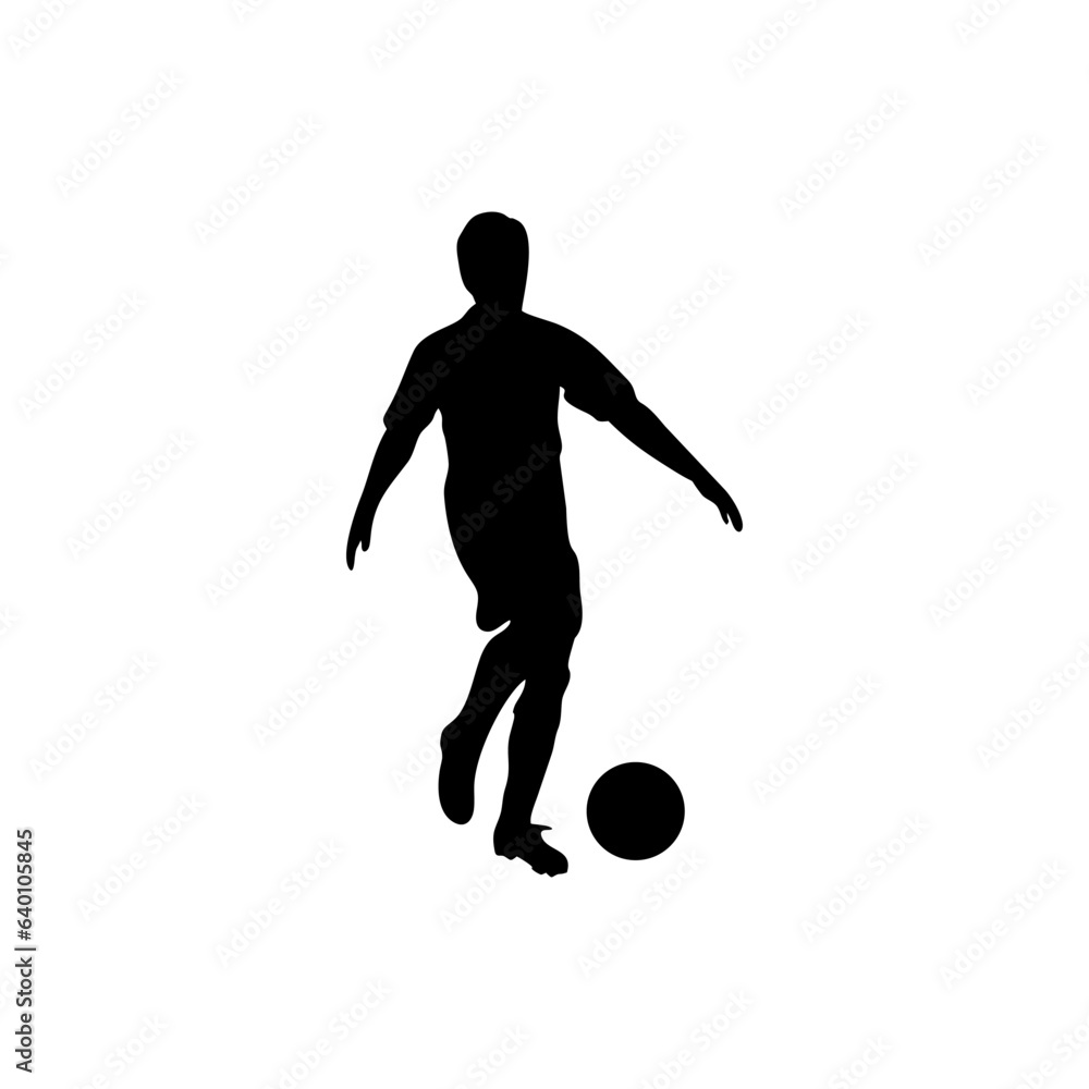Soccer Player Isolated Vector Silhouette
