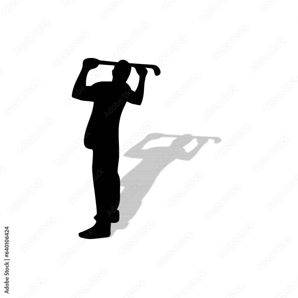 Golf Player Isolated Vector Silhouette