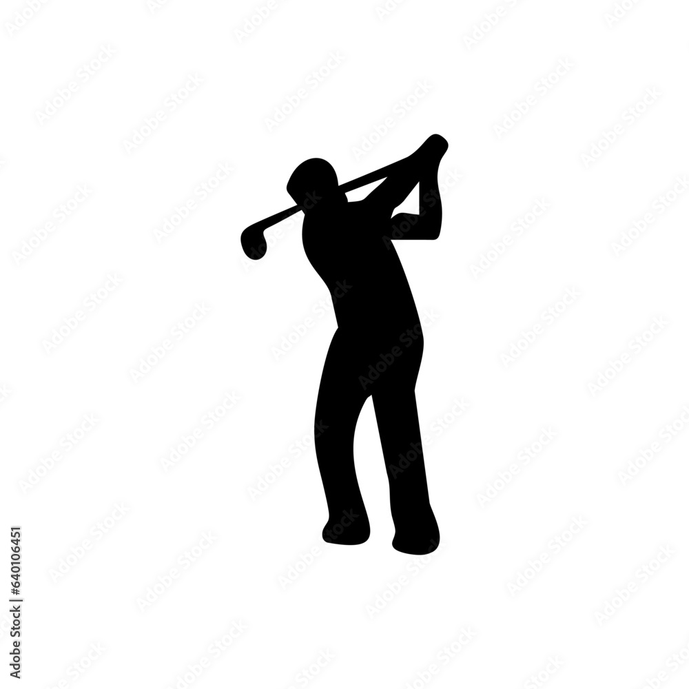 Golf Player Isolated Vector Silhouette Golf Player Isolated Vector Silhouette